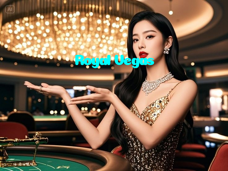 Royal Vegas casino presented on mobile device in Pakistan with slots and live games
